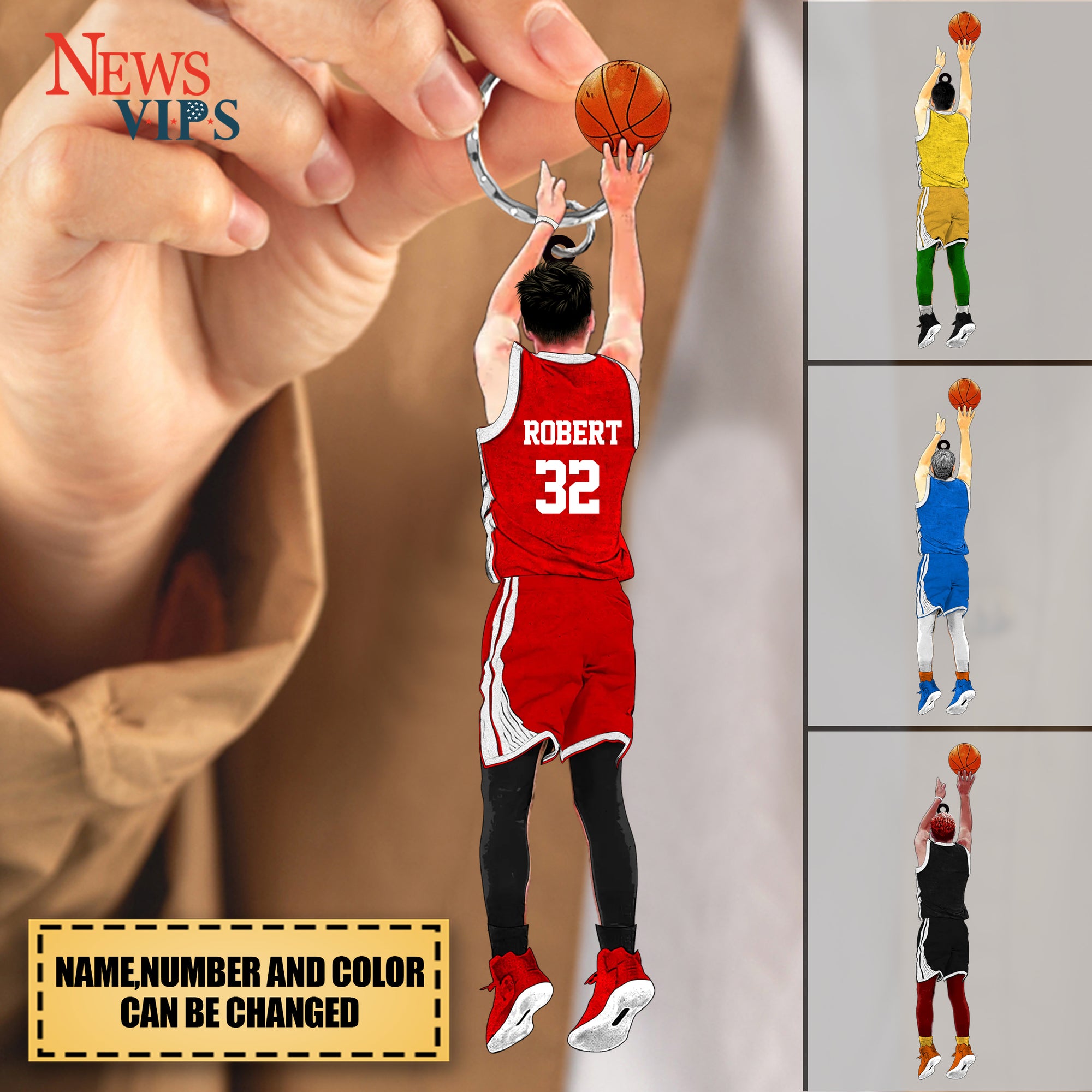 Personalized Basketball Player Acrylic Keychain For Basketball Lover, Basketball Player