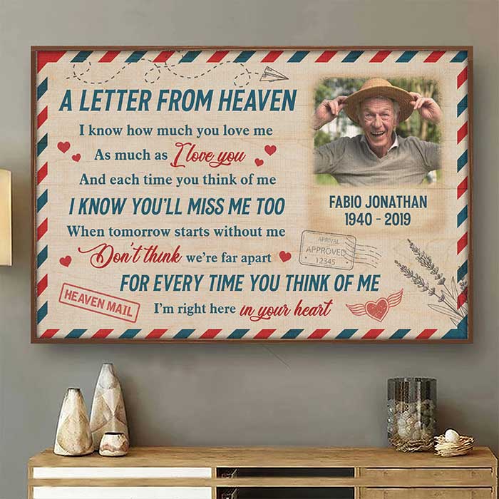 A Letter From Heaven - Upload Image, Personalized Horizontal Poster