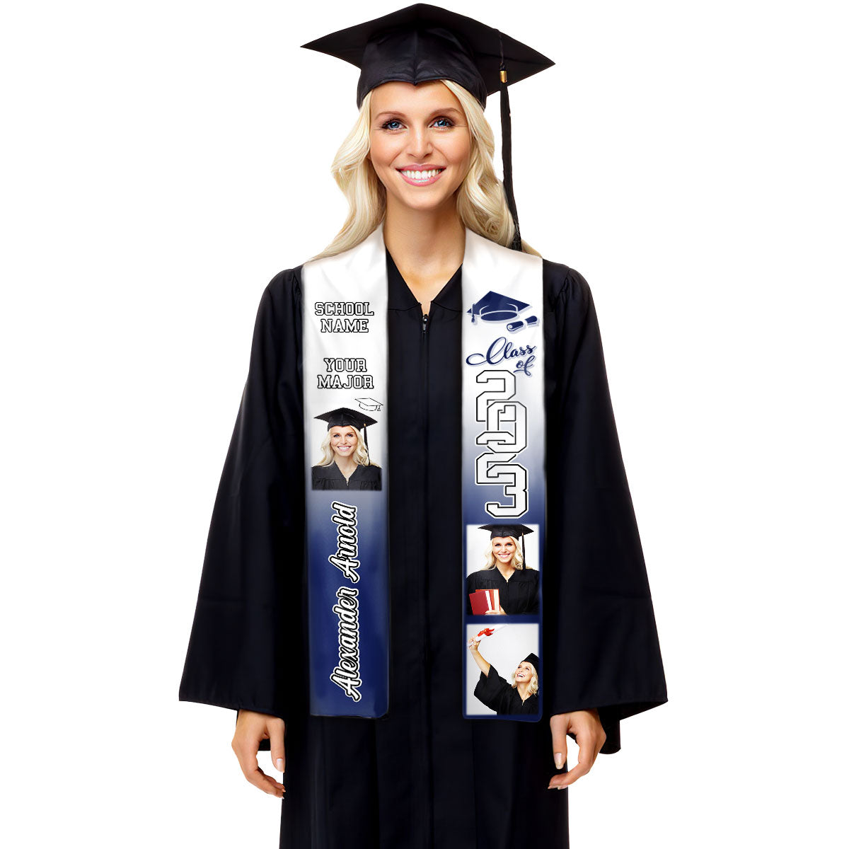 Class of 2024 Best Gift For Graduation's Day - Upload Image - Personalized Graduation Stole