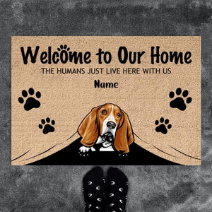 Welcome To My House Love Dogs - Personalized Shaped Door Mat, Dog Cust -  newsvips
