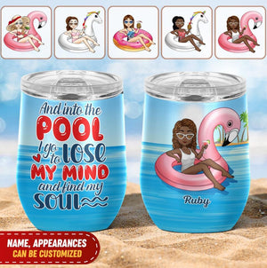Day Drinking At The Pool Is My Happy Place - Personalized Tumbler