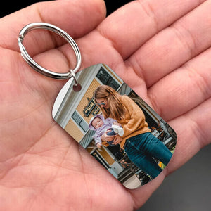 Personalized Photo Keychain Gift For Dad-Drive Safe Daddy, We Need You Here wth Us-Custom Keychain with Picture-Special Gift For Father-Gift From Kids-Father's Day Gift