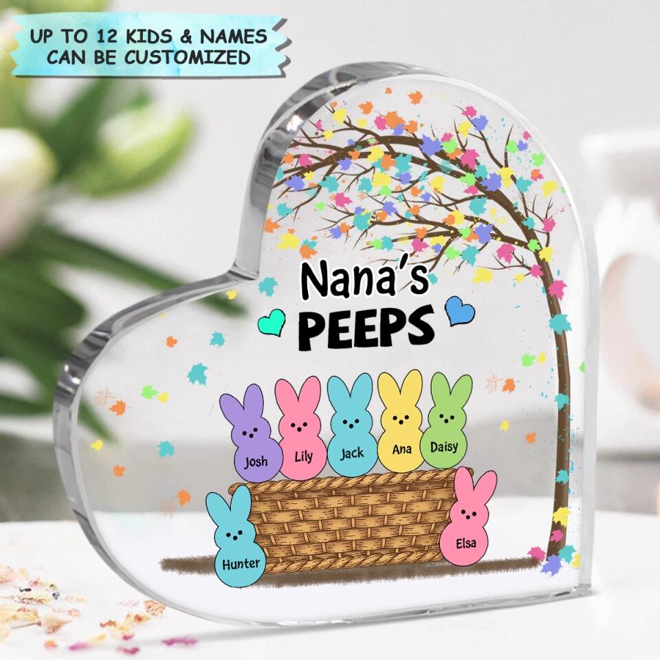 Personalized Heart-Shaped Acrylic Plaque - Gift For Grandma