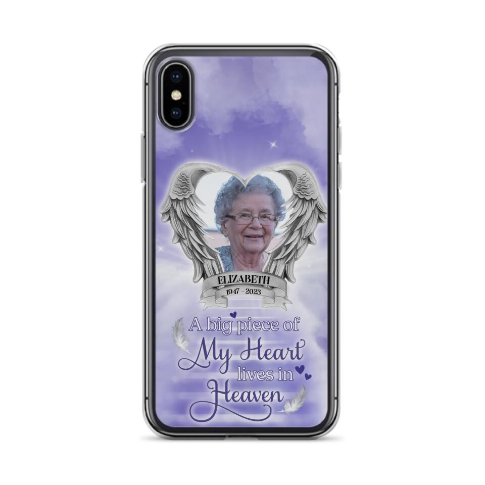 Custom Personalized Memorial Phone Case - A Big Piece Of My Heart Lives In Heaven