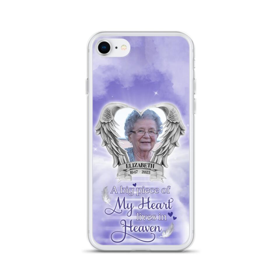 Custom Personalized Memorial Phone Case - A Big Piece Of My Heart Lives In Heaven