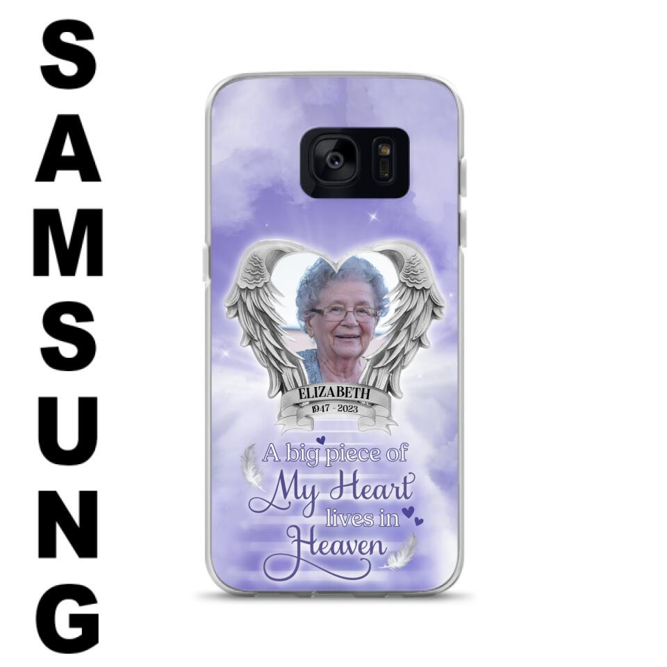 Custom Personalized Memorial Phone Case - A Big Piece Of My Heart Lives In Heaven