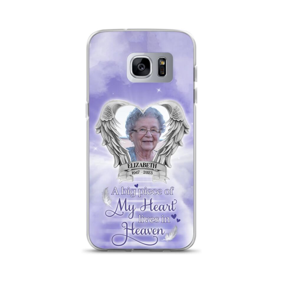 Custom Personalized Memorial Phone Case - A Big Piece Of My Heart Lives In Heaven