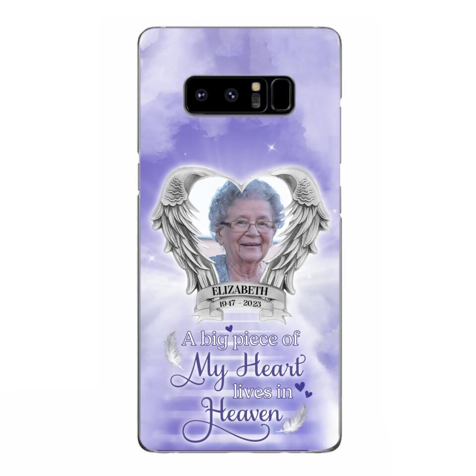 Custom Personalized Memorial Phone Case - A Big Piece Of My Heart Lives In Heaven