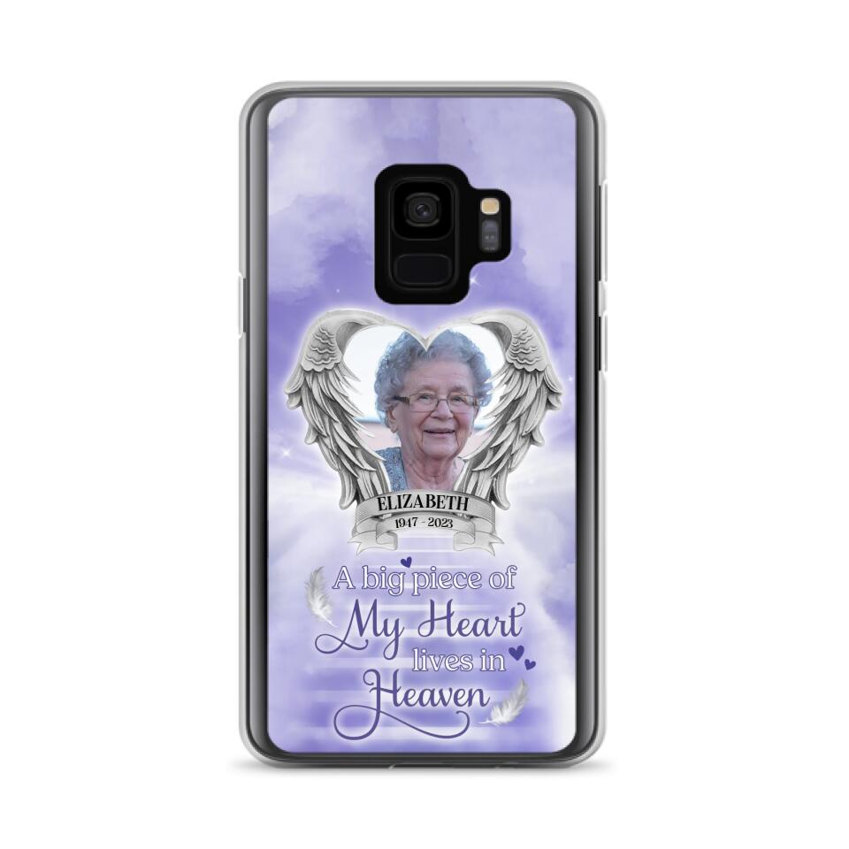 Custom Personalized Memorial Phone Case - A Big Piece Of My Heart Lives In Heaven