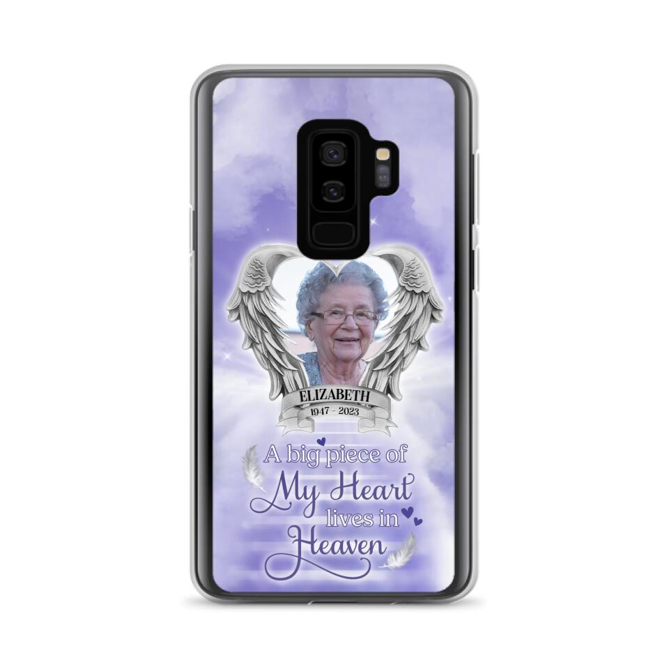 Custom Personalized Memorial Phone Case - A Big Piece Of My Heart Lives In Heaven