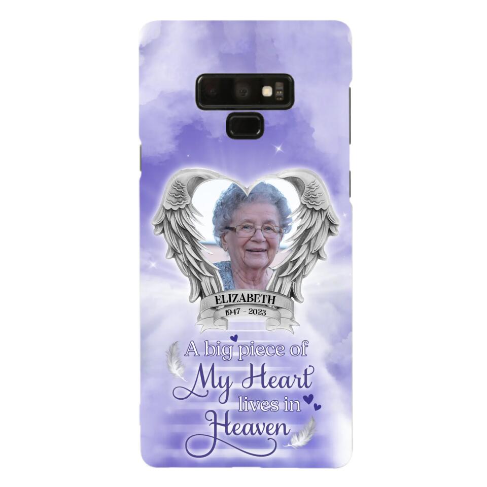 Custom Personalized Memorial Phone Case - A Big Piece Of My Heart Lives In Heaven