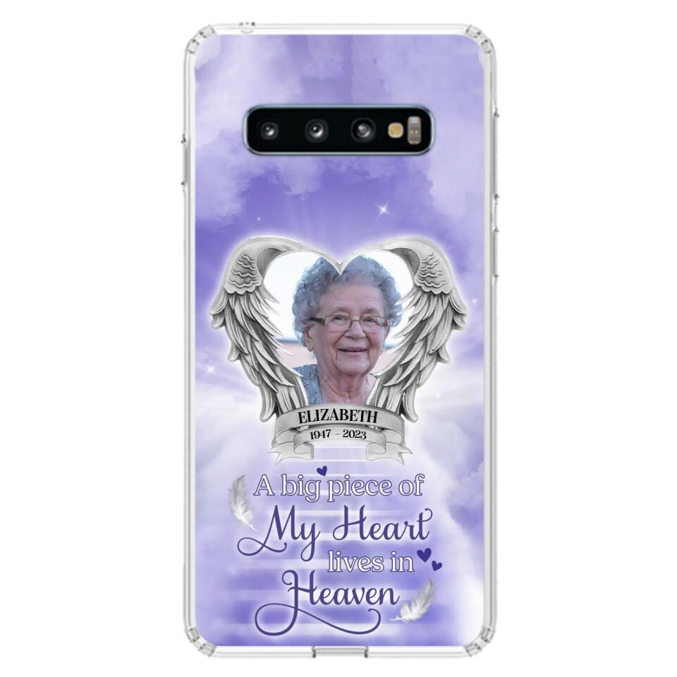 Custom Personalized Memorial Phone Case - A Big Piece Of My Heart Lives In Heaven