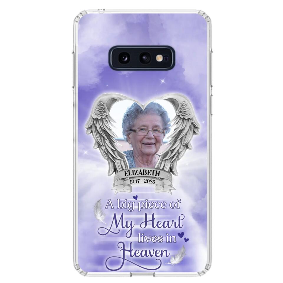 Custom Personalized Memorial Phone Case - A Big Piece Of My Heart Lives In Heaven