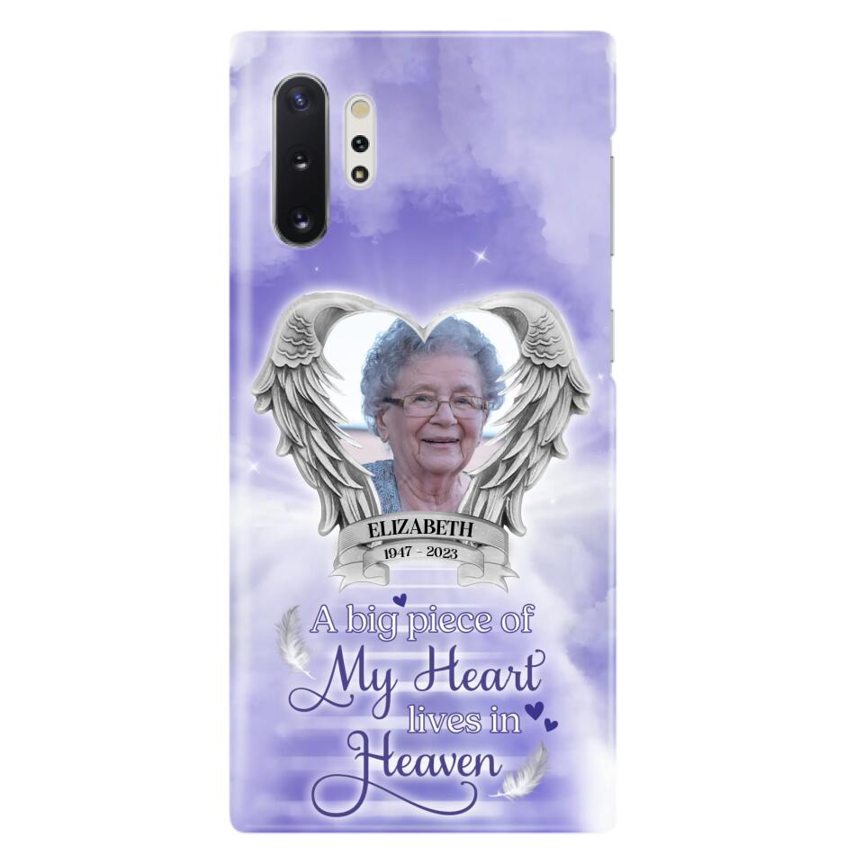 Custom Personalized Memorial Phone Case - A Big Piece Of My Heart Lives In Heaven