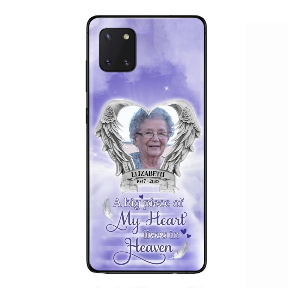 Custom Personalized Memorial Phone Case - A Big Piece Of My Heart Lives In Heaven