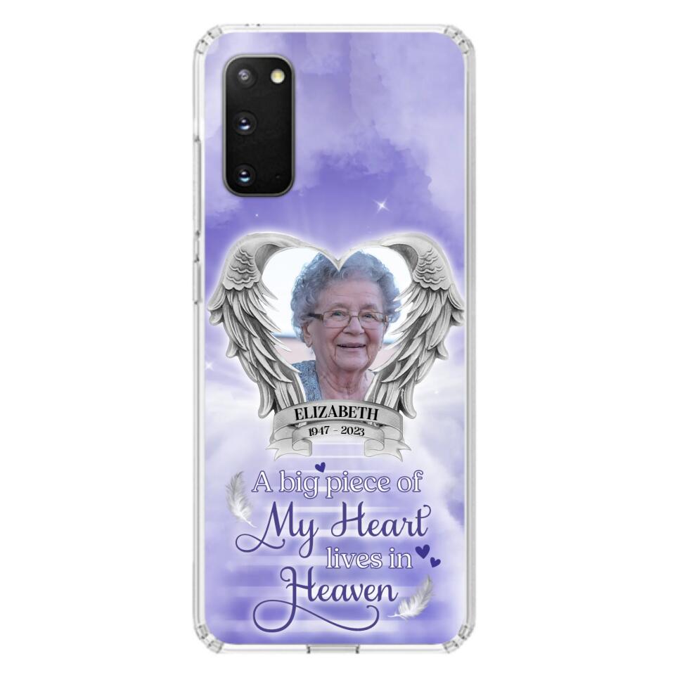 Custom Personalized Memorial Phone Case - A Big Piece Of My Heart Lives In Heaven