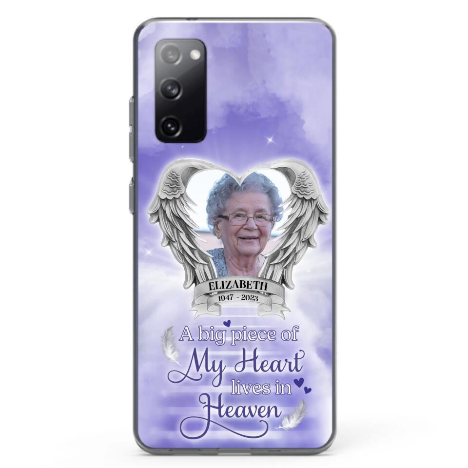 Custom Personalized Memorial Phone Case - A Big Piece Of My Heart Lives In Heaven