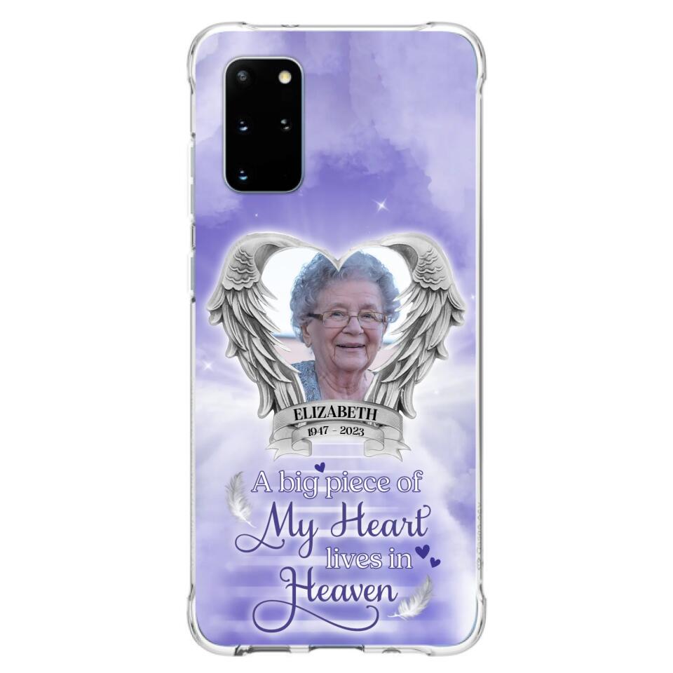 Custom Personalized Memorial Phone Case - A Big Piece Of My Heart Lives In Heaven