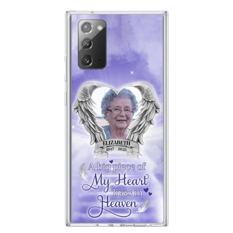 Custom Personalized Memorial Phone Case - A Big Piece Of My Heart Lives In Heaven