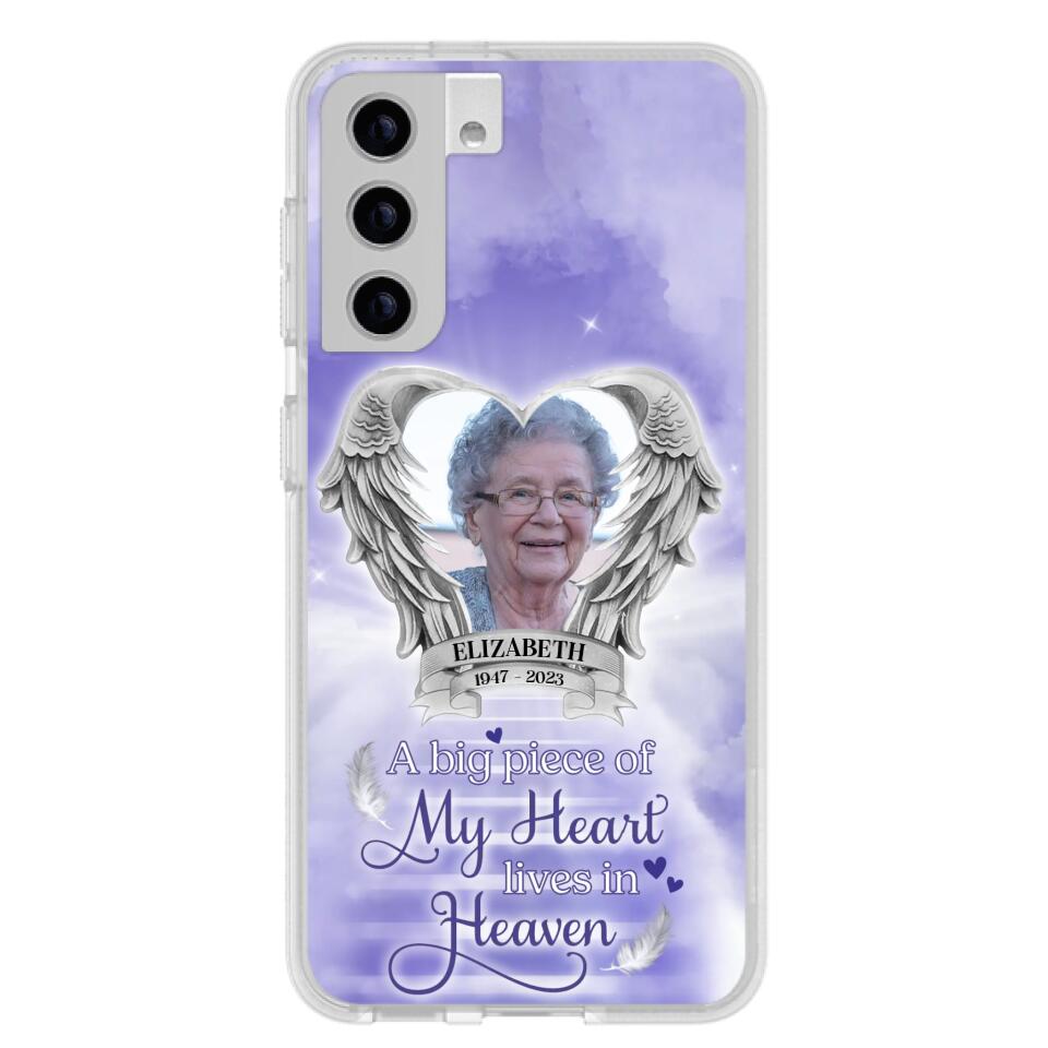 Custom Personalized Memorial Phone Case - A Big Piece Of My Heart Lives In Heaven