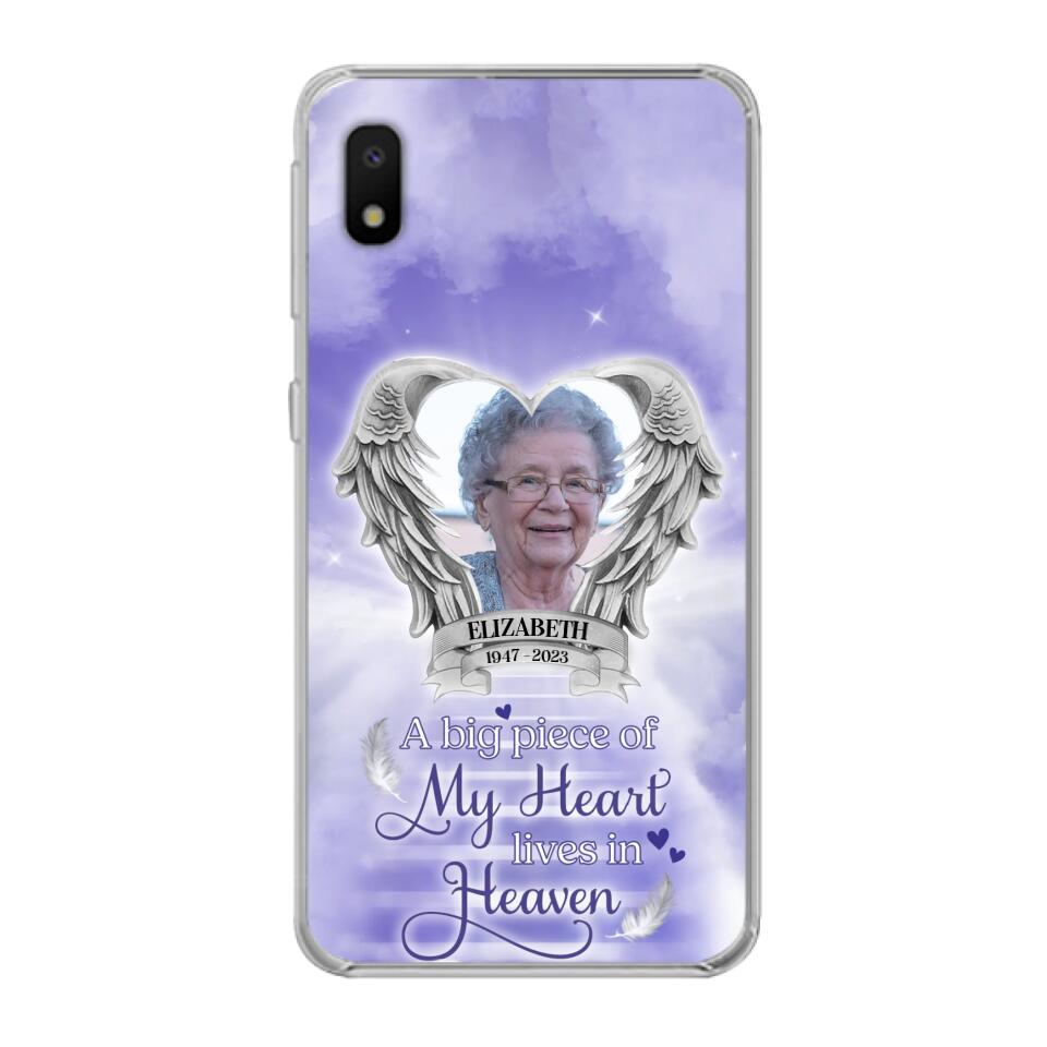 Custom Personalized Memorial Phone Case - A Big Piece Of My Heart Lives In Heaven