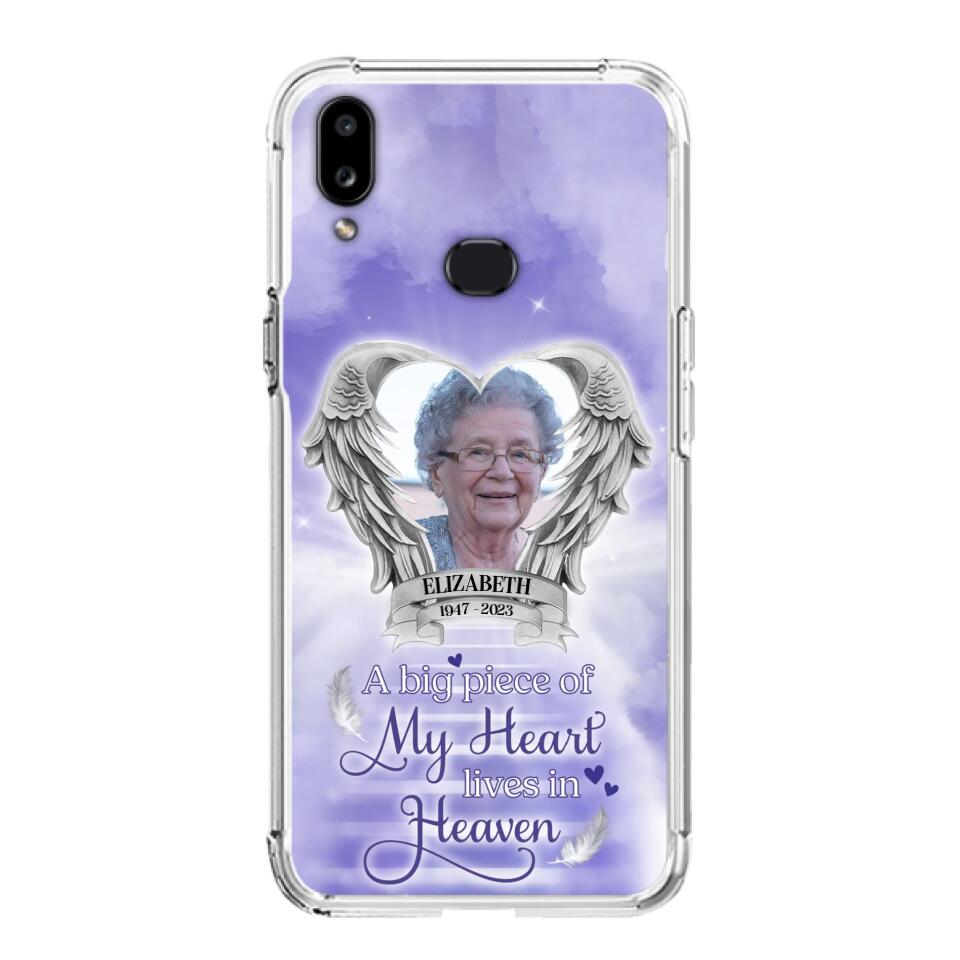 Custom Personalized Memorial Phone Case - A Big Piece Of My Heart Lives In Heaven