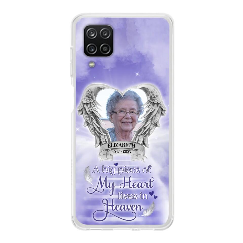 Custom Personalized Memorial Phone Case - A Big Piece Of My Heart Lives In Heaven