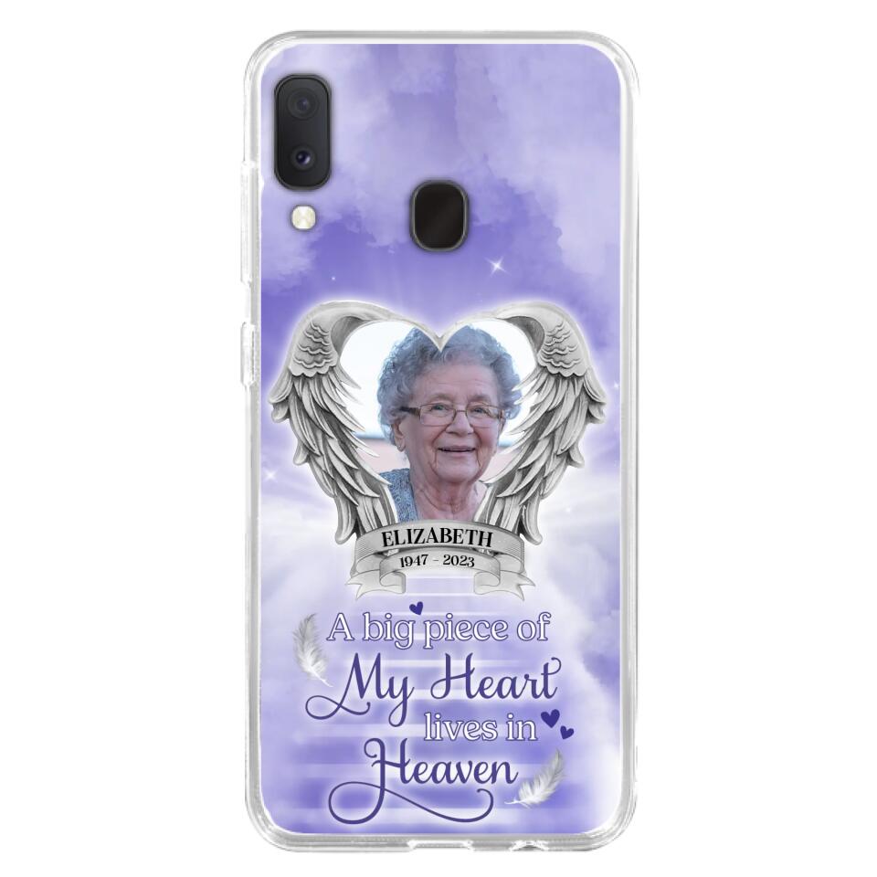Custom Personalized Memorial Phone Case - A Big Piece Of My Heart Lives In Heaven
