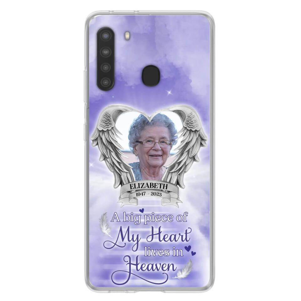 Custom Personalized Memorial Phone Case - A Big Piece Of My Heart Lives In Heaven