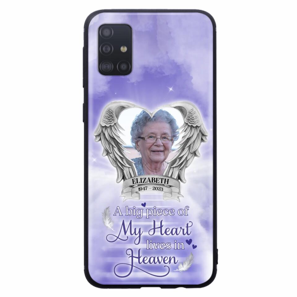 Custom Personalized Memorial Phone Case - A Big Piece Of My Heart Lives In Heaven