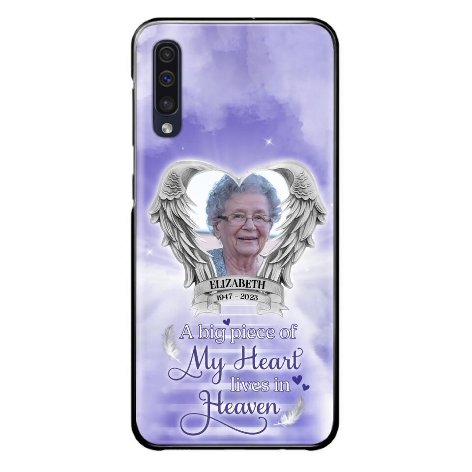 Custom Personalized Memorial Phone Case - A Big Piece Of My Heart Lives In Heaven