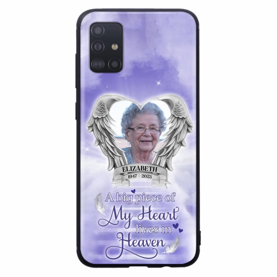 Custom Personalized Memorial Phone Case - A Big Piece Of My Heart Lives In Heaven