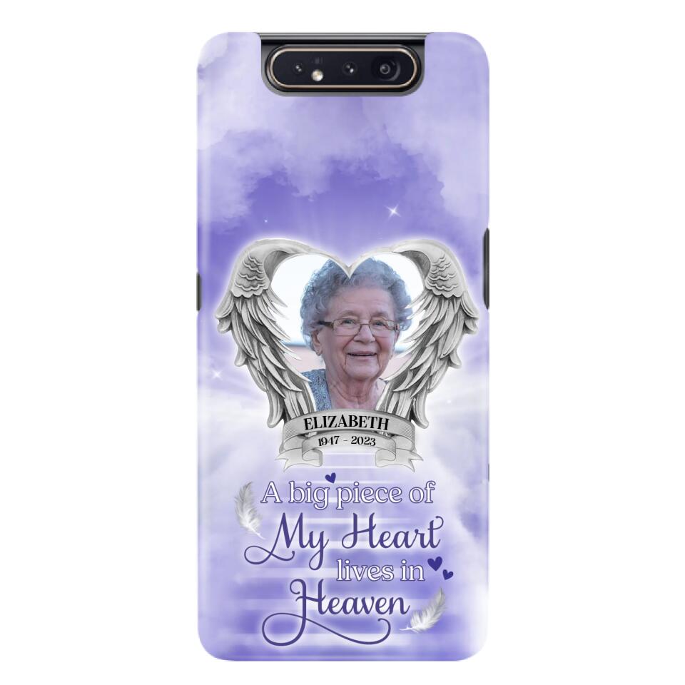 Custom Personalized Memorial Phone Case - A Big Piece Of My Heart Lives In Heaven