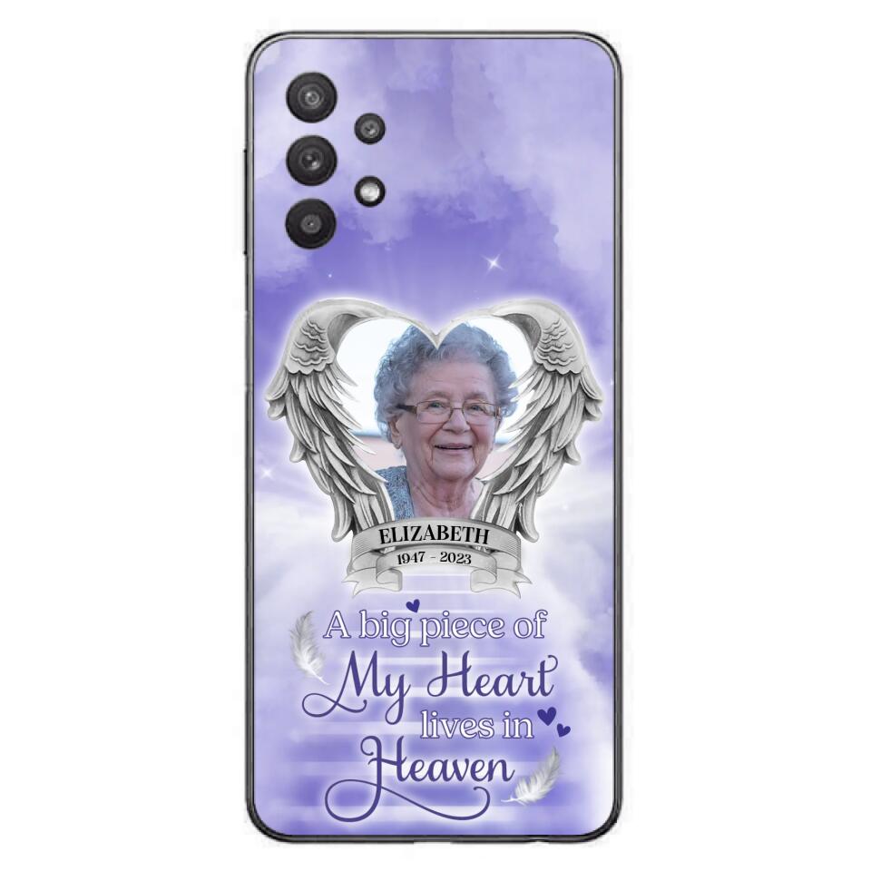 Custom Personalized Memorial Phone Case - A Big Piece Of My Heart Lives In Heaven