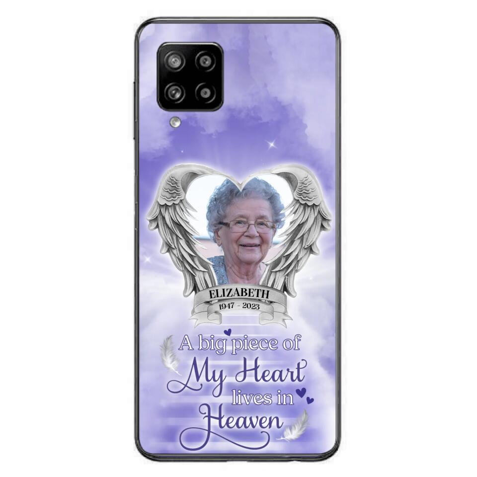Custom Personalized Memorial Phone Case - A Big Piece Of My Heart Lives In Heaven