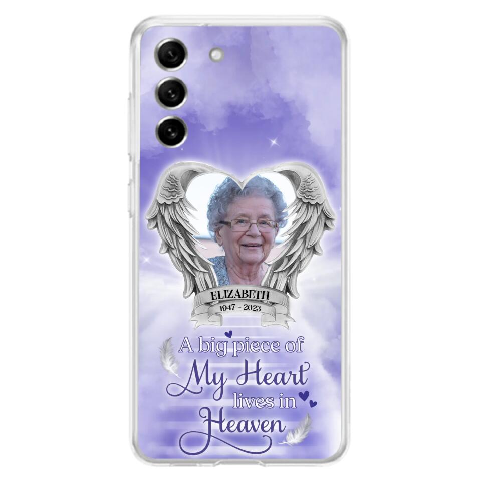 Custom Personalized Memorial Phone Case - A Big Piece Of My Heart Lives In Heaven