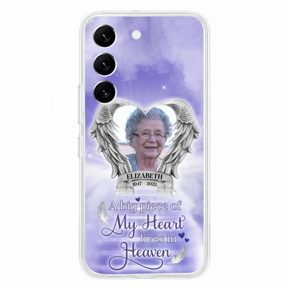 Custom Personalized Memorial Phone Case - A Big Piece Of My Heart Lives In Heaven