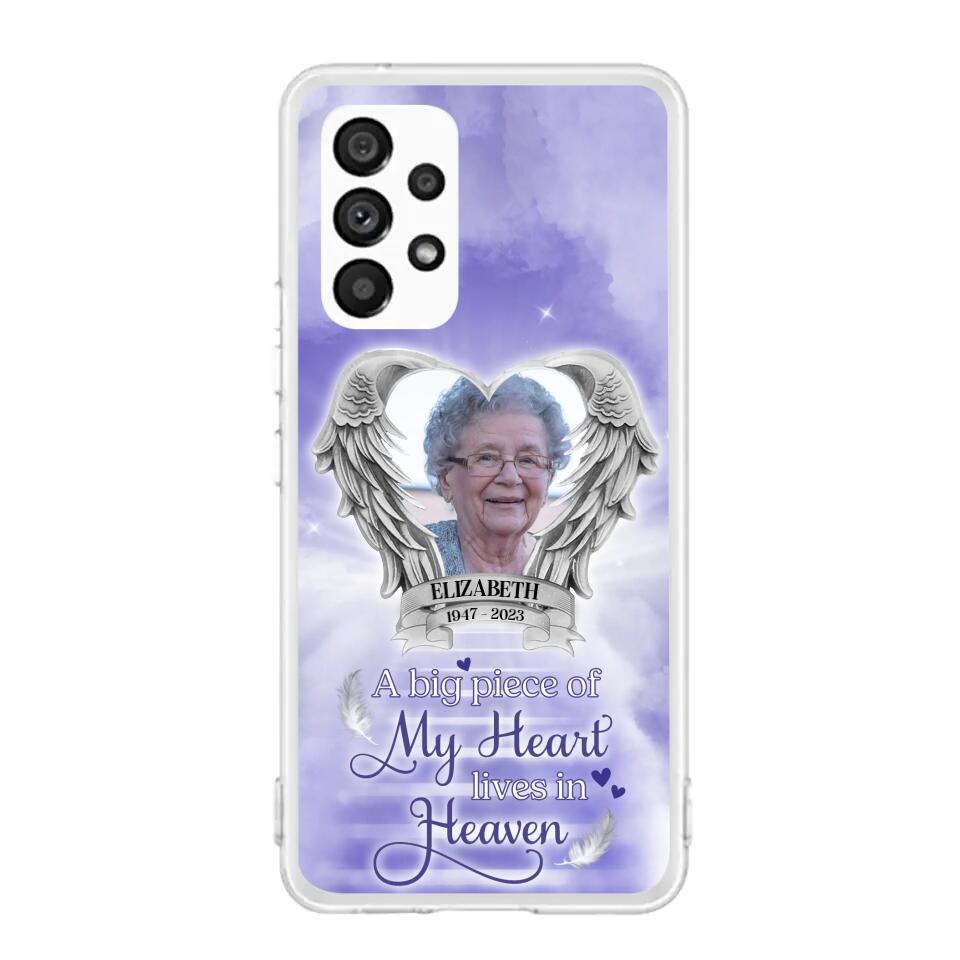 Custom Personalized Memorial Phone Case - A Big Piece Of My Heart Lives In Heaven