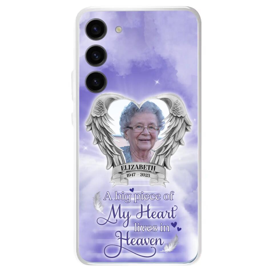Custom Personalized Memorial Phone Case - A Big Piece Of My Heart Lives In Heaven