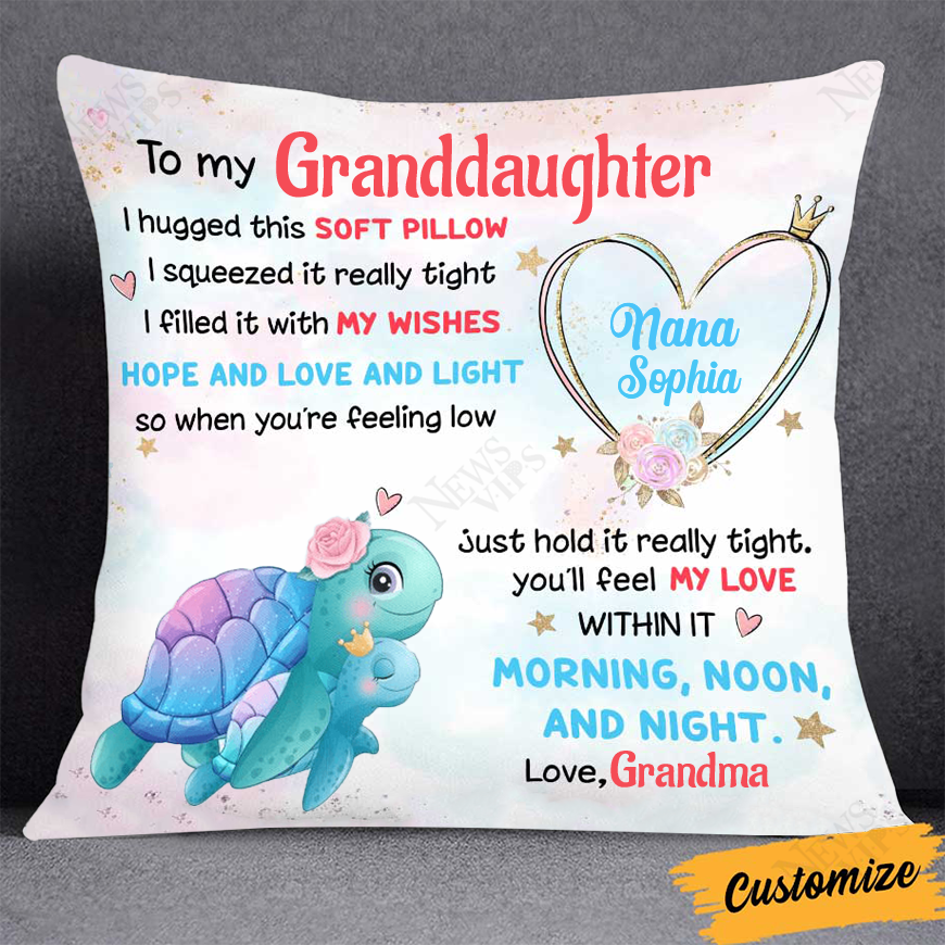 Personalized Granddaughter Grandson Sea Animals Hug This Pillow