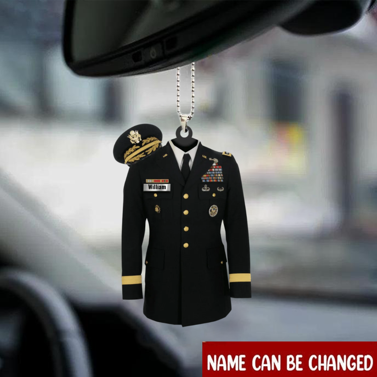 Male Army Uniform Personalized Acrylic Ornament