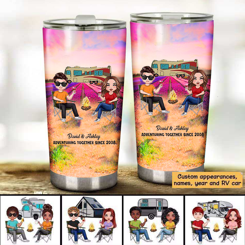 Doll Couple Camping Gift For Him For Her Personalized Tumbler