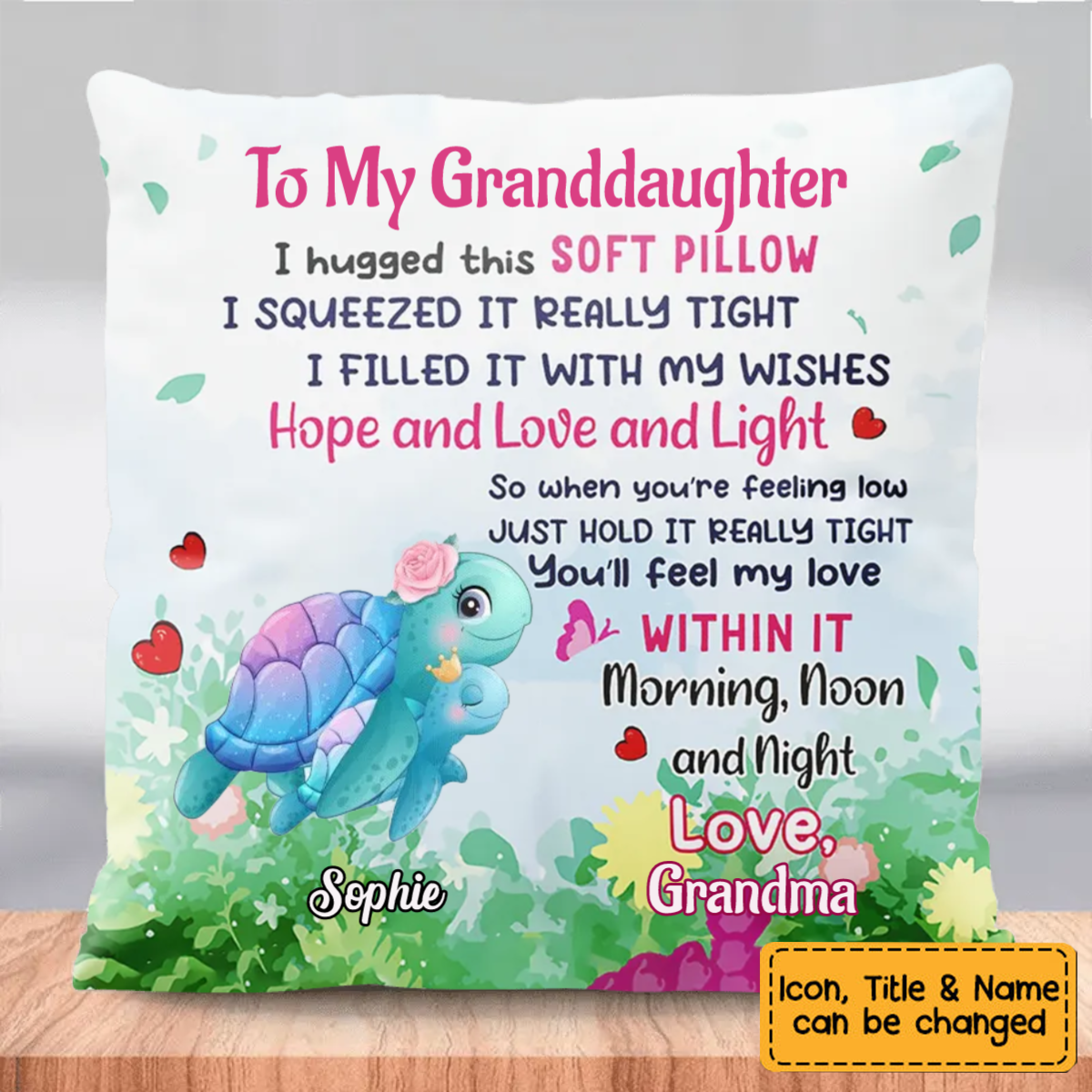 Personalized To Daughter Granddaughter Son Grandson Sea Animals I Hugged Hug This Pillow
