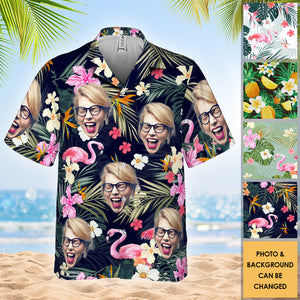 Summer Vibe - Personalized Custom Face Unisex Hawaiian Shirt - Upload Image, Gift For Family, Pet Owners, Pet Lovers