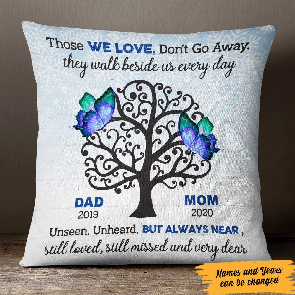 Personalized Butterfly Memorial Mom Dad Pillow  (Insert Included)