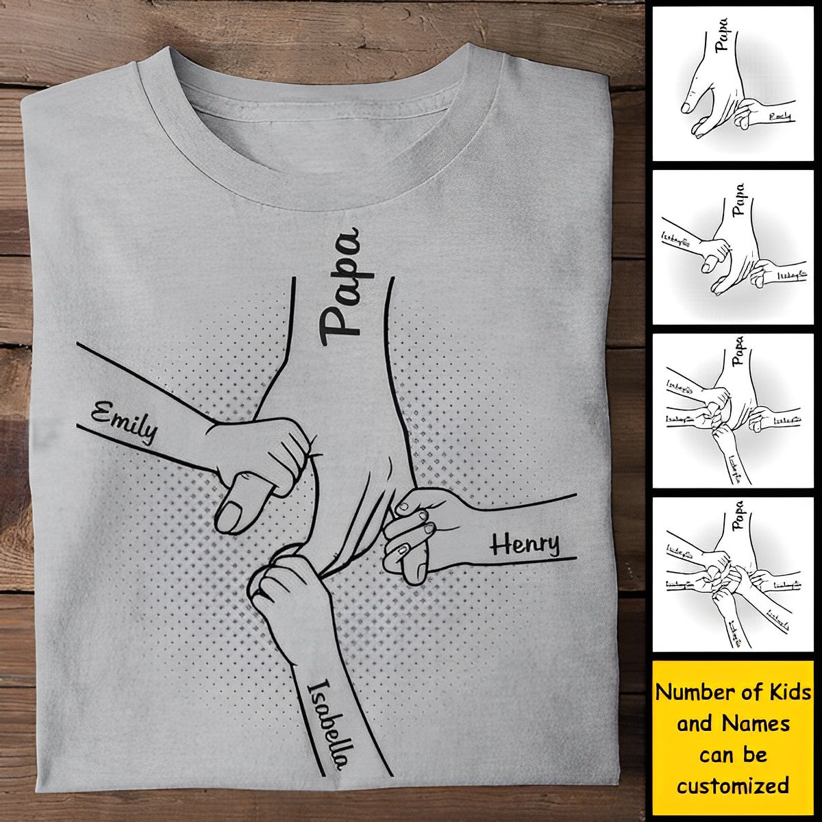 Hand In Hand, I Will Always Protect You - Family Personalized Custom Unisex T-shirt