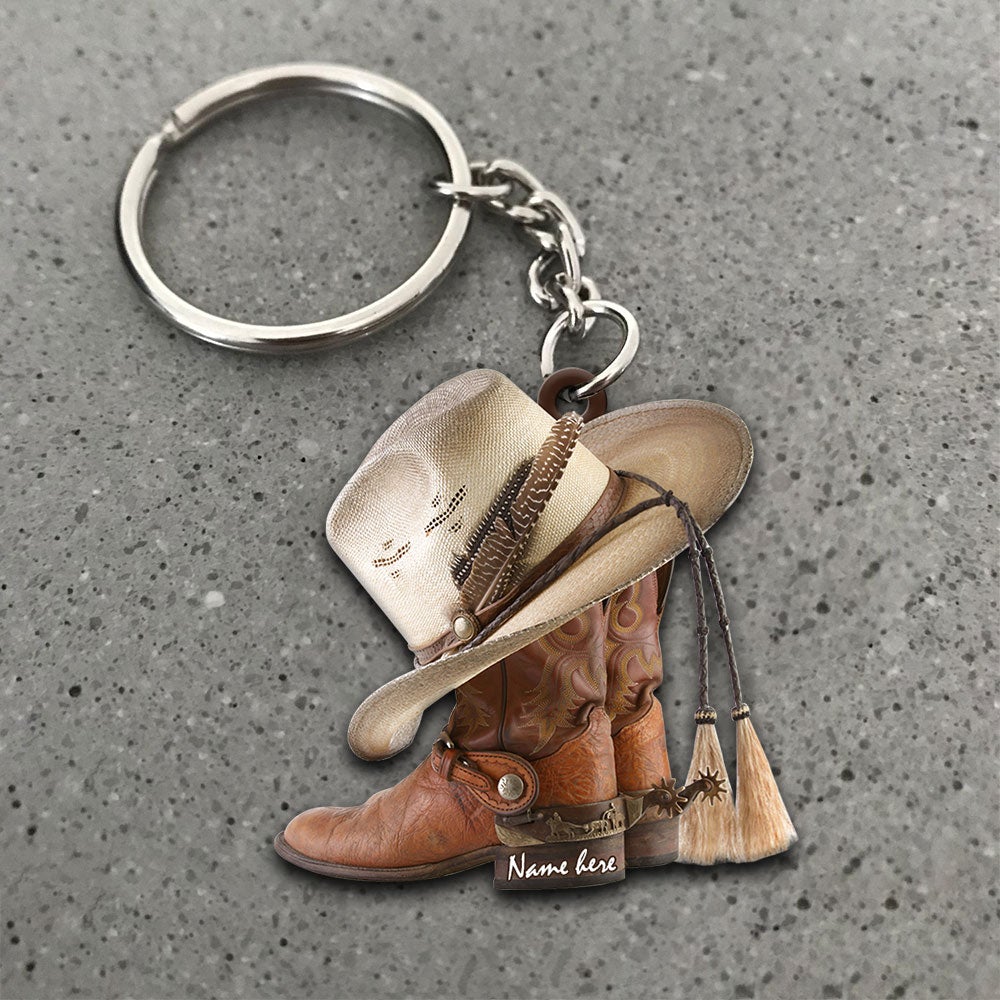 Cowboy and Cowgirl Holding Hands God Blessed Personalized Keychain -  newsvips