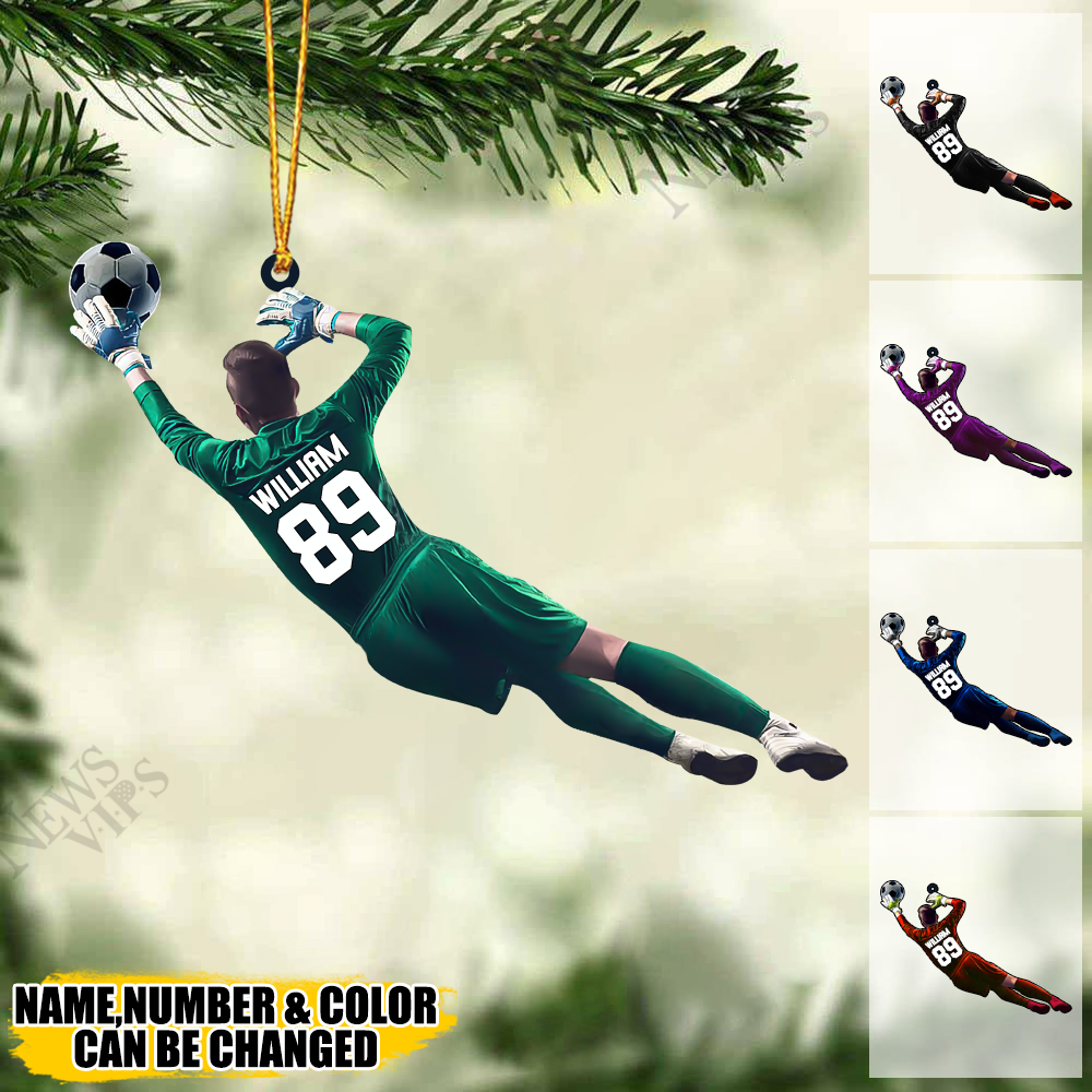Personalized Soccer Player Goalkkeper Christmas Ornament