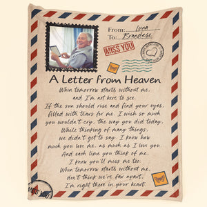 (Photo Inserted) A Letter From Heaven - Personalized Blanket - Loving Gift For Family Members With Lost One