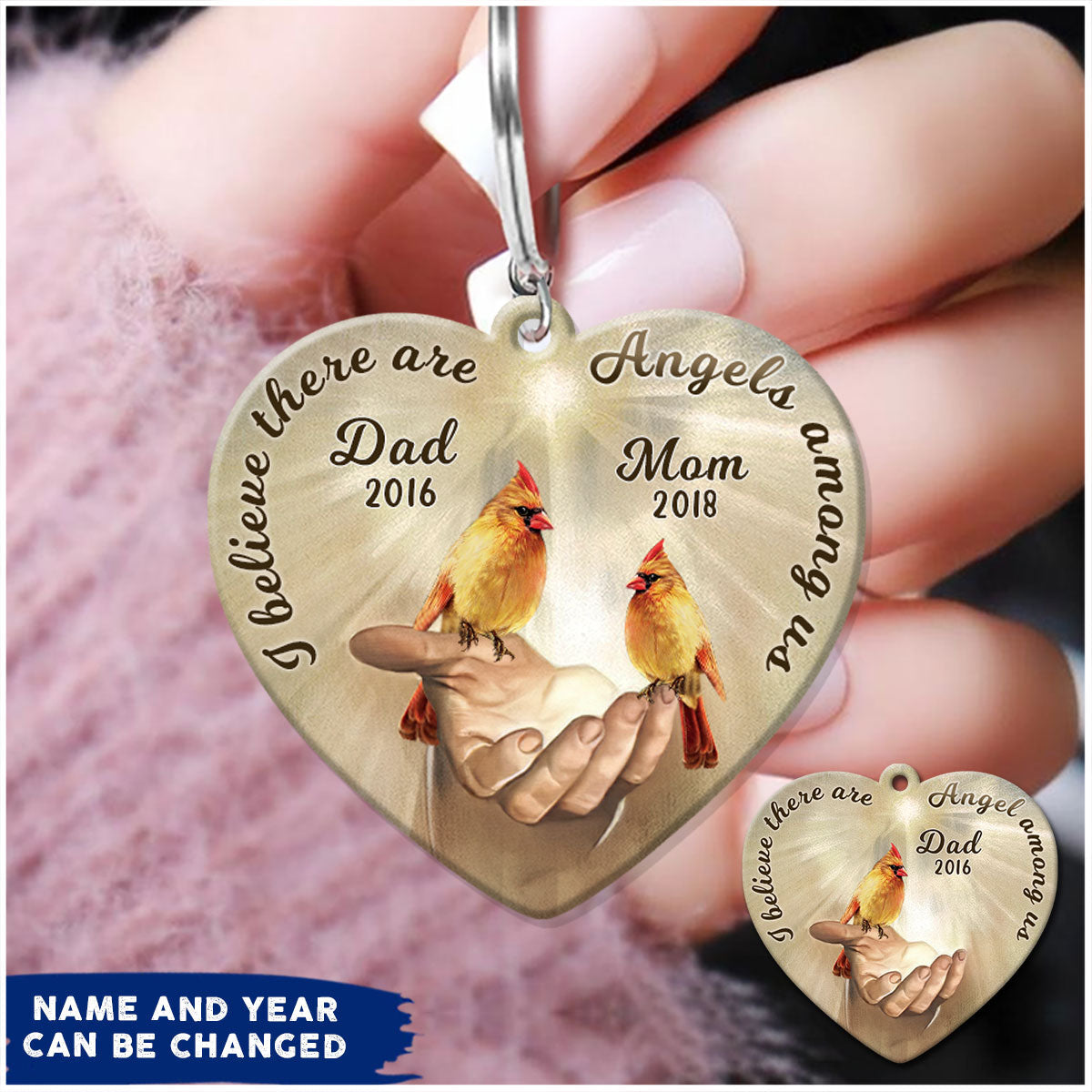 I Believe There Are Angels Among Us Memorial Custom Acrylic Keychain